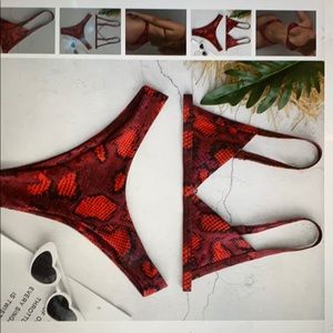 ZAFUL Snakeskin Print Bikini Set